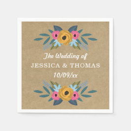 ザクラフト素朴フローラリース結婚ズコレクション スタンダードカクテルナプキン