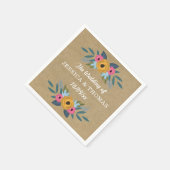 ザクラフト素朴フローラリース結婚ズコレクション スタンダードカクテルナプキン (角)