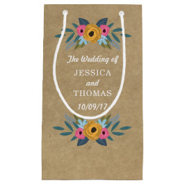 ザクラフト素朴フローラリース結婚ズコレクション スモールペーパーバッグ