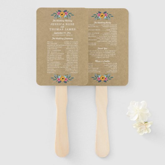 ザクラフト素朴フローラリース結婚ズコレクション ハンドファン (正面&裏面)