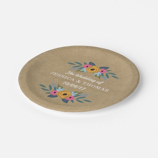 ザクラフト素朴フローラリース結婚ズコレクション ペーパープレート (アングル)