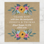 ザクラフト素朴フローラリース結婚ズコレクション ワインラベル (シングルラベル)