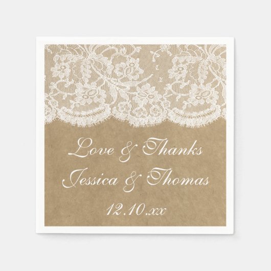 ザクラフト&レース結婚ズコレクション スタンダードカクテルナプキン (正面)