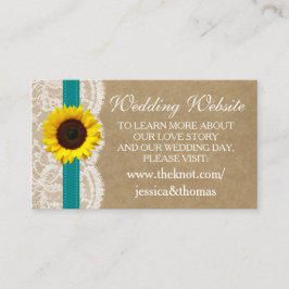 ザクラフト、レース&ひまわりコレクション – ティール（緑がかった色） エンクロージャーカード