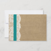 ザクラフト、レース&ひまわりコレクション – ティール（緑がかった色） 出欠カード (裏面)