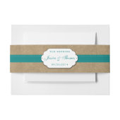 ザクラフト、レース&ひまわりコレクション – ティール（緑がかった色） 招待状ベリーバンド (正面例)