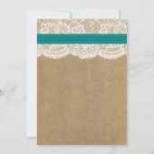 ザクラフト、レース&ひまわりコレクション – ティール(緑がかった色) 招待状 (裏面)