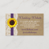 ザクラフト、レース&ひまわりコレクション – 紫 エンクロージャーカード (正面)