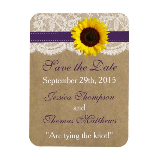 ザクラフト、レース&ひまわりコレクション – 紫 マグネット (縦)