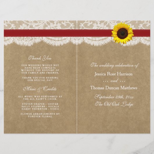 ザクラフト、レース&ひまわりコレクション – 赤 (正面)