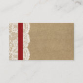 ザクラフト、レース&ひまわりコレクション – 赤 エンクロージャーカード (裏面)