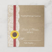 ザクラフト、レース&ひまわりコレクション – 赤 プレイスカード (外部開封)