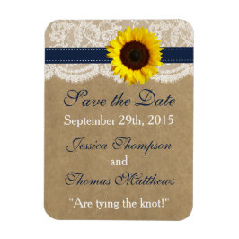 ザクラフト、レース&サンフラワーコレクション – ネイビー マグネット