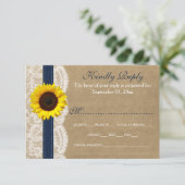 ザクラフト、レース&サンフラワーコレクション – ネイビー 出欠カード (スタンド正面)