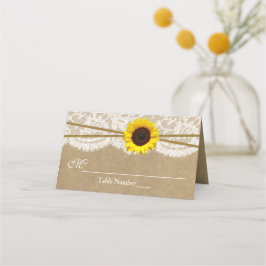 ザクラフト、レース&サンフラワー結婚ズコレクション プレイスカード