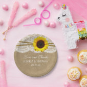 ザクラフト、レース&サンフラワー結婚ズコレクション ペーパープレート (パーティー)