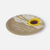 ザクラフト、レース&サンフラワー結婚ズコレクション ペーパープレート (アングル)