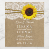 ザクラフト、レース&サンフラワー結婚ズコレクション ワインラベル (シングルラベル)