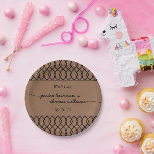 ザクラフモダントお洒落の結婚コレクション ペーパープレート (パーティー)