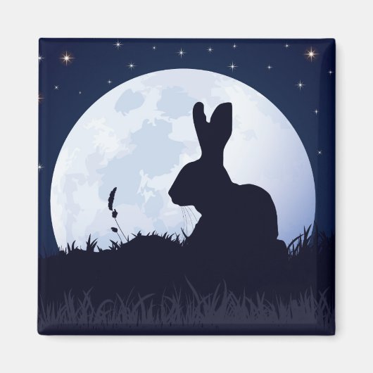 ザクリガンの白いウサギ マグネット (正面)