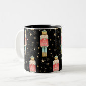 ザクリスマスくるみ割り金ゴールド星空の夜 ツートーンマグカップ (正面左)