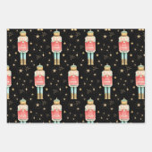 ザクリスマスくるみ割り金ゴールド星空の夜 ラッピングペーパーシート (正面)