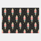 ザクリスマスくるみ割り金ゴールド星空の夜 ラッピングペーパーシート (正面3)