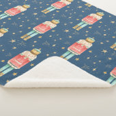 ザクリスマスくるみ割り金ゴールド星空ナイトブルー シェルパブランケット (3/4)