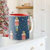 ザクリスマスくるみ割り金ゴールド星空ナイトブルー ツートーンマグカップ