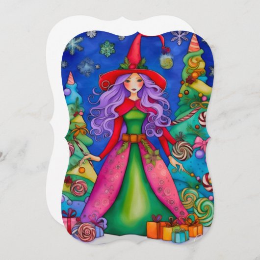 ザクリスマスウィッチ3デザインホリデーカード 招待状 (正面/裏面)