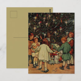 ザクリスマスツリーチルドレンズクララバードヴィンテージアート ポストカード