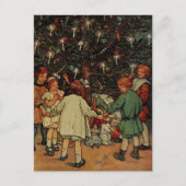 ザクリスマスツリーチルドレンズクララバードヴィンテージアート ポストカード (正面)