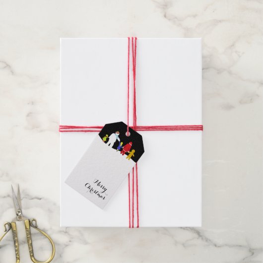 ザクリスマス集団ホリデーギフトラベル ギフトタグ (より糸付き)