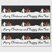 ザクリスマス集団ホリデーラッピング紙 ラッピングペーパー (フラット)