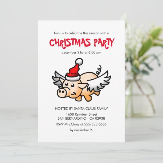 ザクリスマ飛んでいるスピグパーティの招待状 招待状 (スタンド正面)