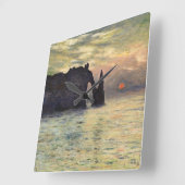 ザクリフエレタットサンセットバイクロードモネ スクエア壁時計 (傾斜)