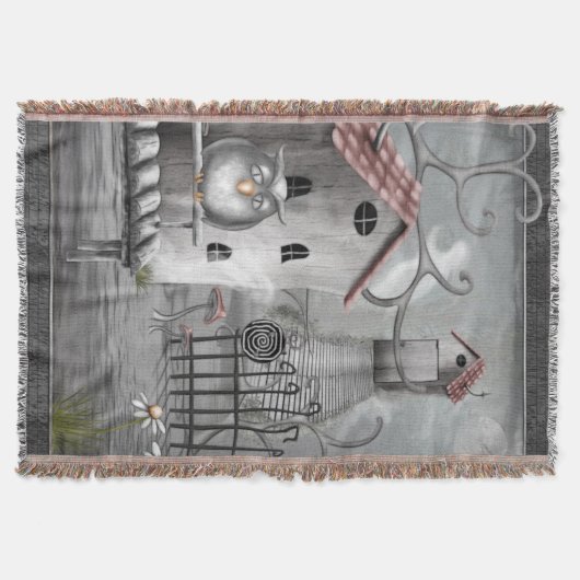 ザクリークゴシックフォークアート スローブランケット (正面)