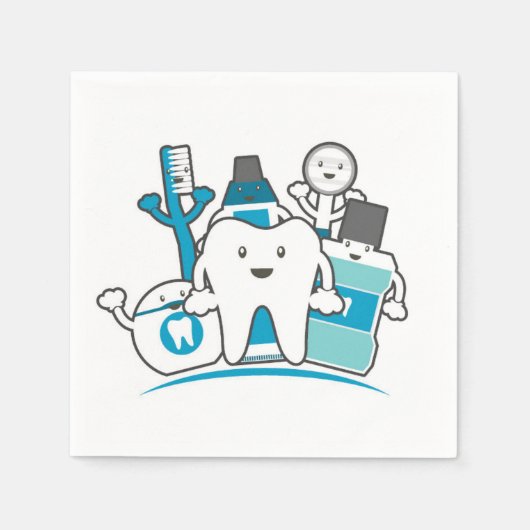 ザクリーンティース集団 スタンダードカクテルナプキン (正面)