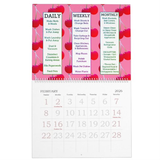 ザクリーンハウスガイドマイファーストハウスキーピング カレンダー (2月 2026)