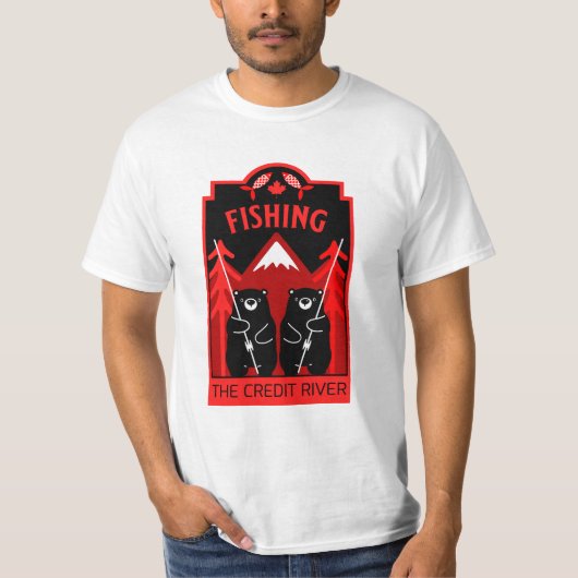 ザクレジットリバー魚釣りカナダ Tシャツ (正面)