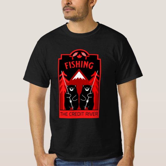 ザクレジットリバー魚釣りカナダ Tシャツ (正面)