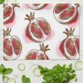 ザクロが付いているパターン キッチンタオル (折り畳み)