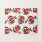 ザクロが付いているパターン ジグソーパズル (横)