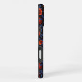 ザクロとハミングバード/ブルー離れの黒 iPhoneケース (右側面)