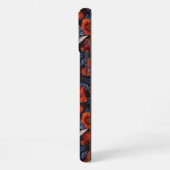 ザクロとハミングバード/ブルー離れの黒 iPhoneケース (左側面)