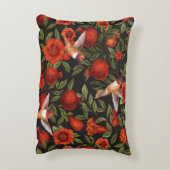 ザクロとハミングバード/緑離れの アクセントクッション (裏面(縦))