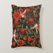 ザクロとハミングバード/緑離れの アクセントクッション (正面(垂直))