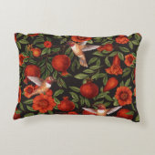 ザクロとハミングバード/緑離れの アクセントクッション (裏面)