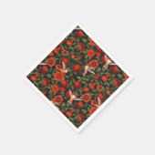 ザクロとハミングバード/緑離れの スタンダードカクテルナプキン (角)