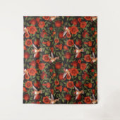 ザクロとハミングバード/緑離れの タペストリー (正面)